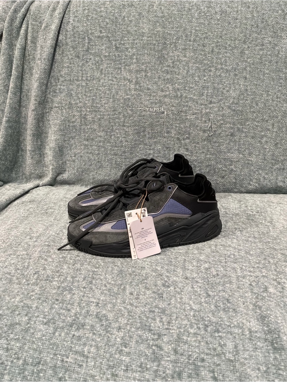 adidas Women’s Chunky Lace-Up Sneakers in Black and Blue